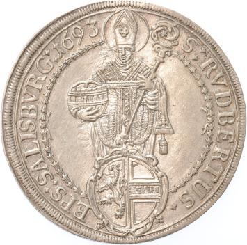 Austrian states Salzburg Thaler 1693  silver AU