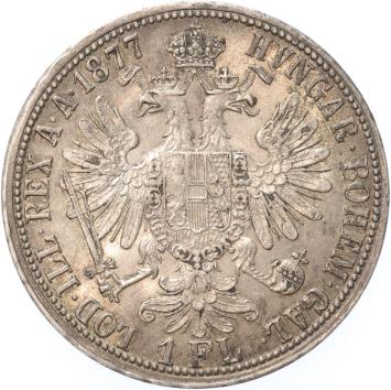 Austria 1 Florin 1877 silver UNC