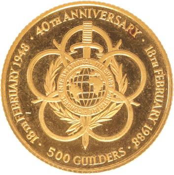 500 Gulden 1988 Assembly Suriname Proof