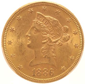 USA 10 Dollars 1886s PCGS MS63