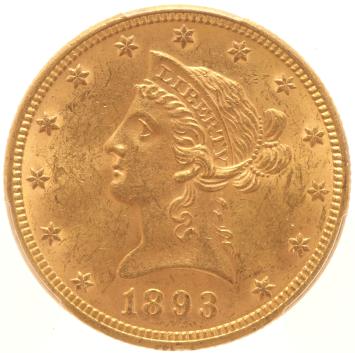 USA 10 Dollars 1893 PCGS MS62