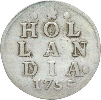Holland Dubbele wapenstuiver 1755