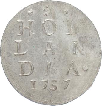 Holland Dubbele wapenstuiver 1757