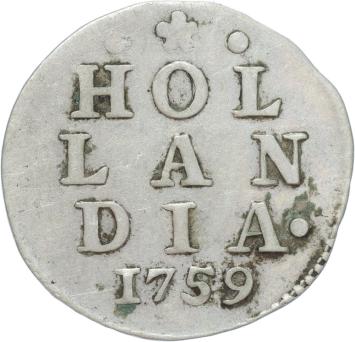 Holland Dubbele wapenstuiver 1759