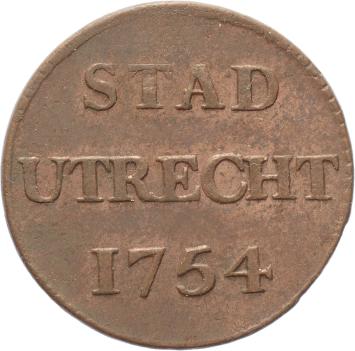 Utrecht-stad Duit 1754