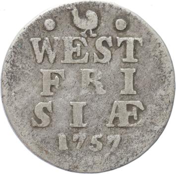 West-Friesland Dubbele stuiver 1757