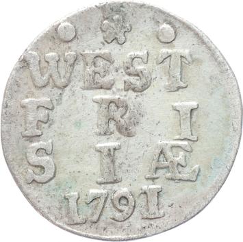 West-Friesland Dubbele stuiver 1791/90