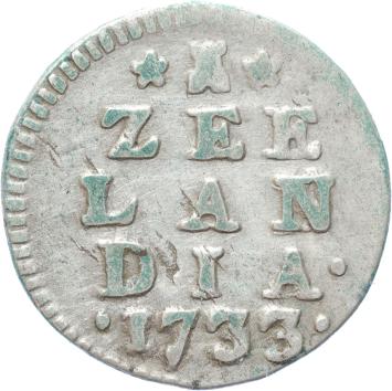 Zeeland Dubbele wapenstuiver 1733