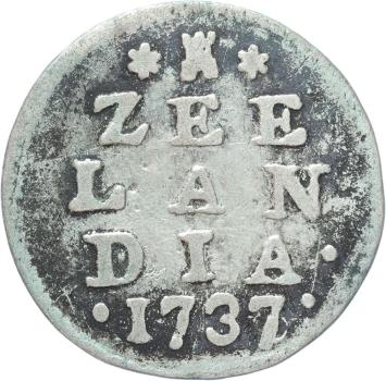 Zeeland Dubbele wapenstuiver 1737