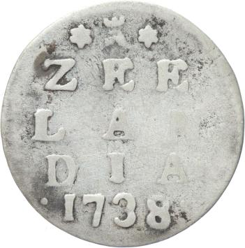 Zeeland Dubbele wapenstuiver 1738