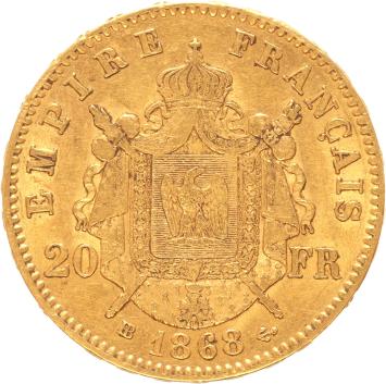 France 20 Francs 1868bb