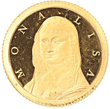 Congo Democratic Republic 10 Francs gold 2006 Mona Lisa proof