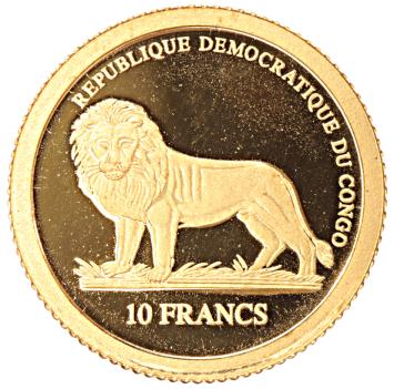 Congo Democratic Republic 10 Francs gold 2006 Mona Lisa proof