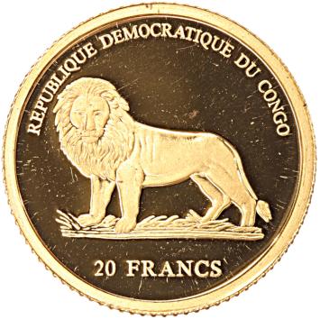 Congo Democratic Republic 20 Francs gold 2006 Garde Suisse proof