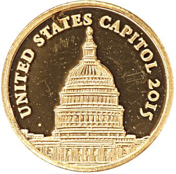 Congo-Brazzaville 100 Francs gold 2015 United States Capitol proof