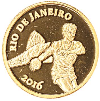 Congo-Brazzaville 100 Francs gold 2016 Rio de Janeiro proof