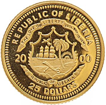 Liberia 25 Dollars gold 2000 Martinus Luterus proof