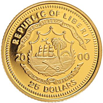 Liberia 25 Dollars gold 2000 Ludwig II proof