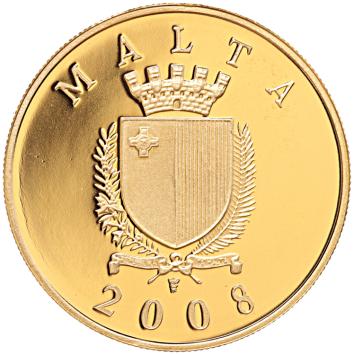 Malta 50 euro goud 2008 Auberge de Castel proof