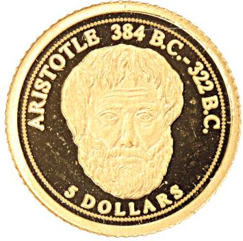 Cook Islands 5 Dollars gold 2008 Aristotle UNC