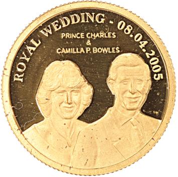 Cook Islands 10 Dollars gold 2005 Charles en Camilla proof