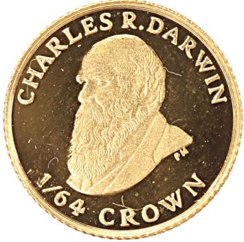 Falkland Islands 1/64 Crown gold 2009 Charles jr. Darwin proof