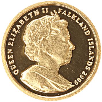 Falkland Islands 1/64 Crown gold 2009 Charles jr. Darwin proof