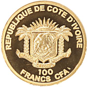 Ivory Coast 1500 Francs gold 2015 Taj Mahal proof