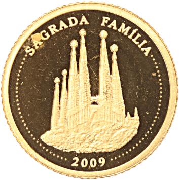 Korea North 10 Won gold 2009 Sagrada Familia proof