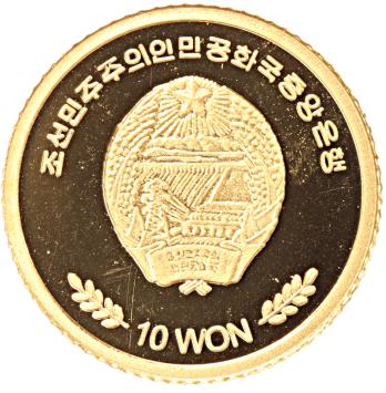 Korea North 10 Won gold 2009 Sagrada Familia proof