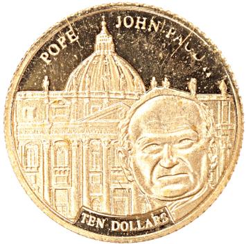 Liberia 10 Dollars gold 2003 John Paul II proof