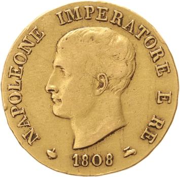 Italy Napoleon Kingdom 40 lires 1808 no mintmark
