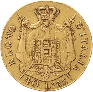 Italy Napoleon Kingdom 40 lires 1808 no mintmark