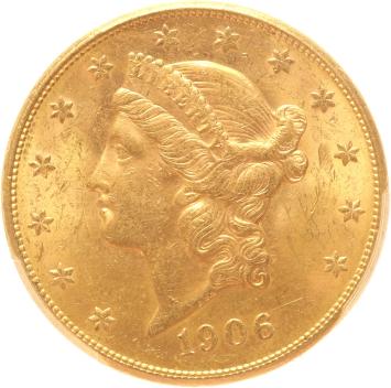 USA 20 dollars 1906s PCGS MS62