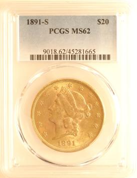 USA 20 dollars 1891s PCGS MS62