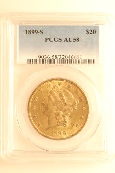 USA 20 dollars 1899s PCGS AU58