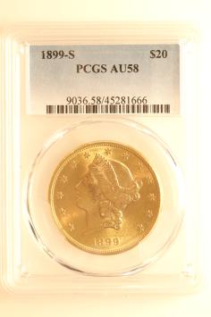 USA 20 dollars 1899s PCGS AU58