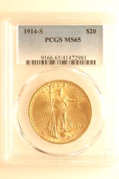 USA 20 dollars 1914s PCGS MS65