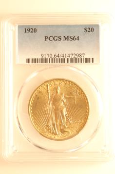 USA 20 dollars 1920 PCGS MS64