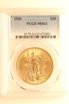 USA 20 dollars 1920 PCGS MS63