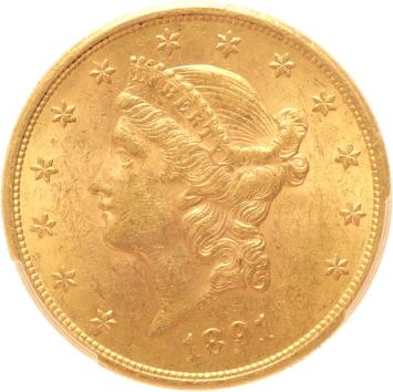 USA 20 dollars 1891s PCGS MS62