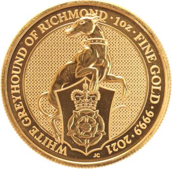 Great Britain 100 pounds gold 2021 The white greyhound of Richmond