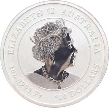 Australia 100 dollars platinum 2022 Tiger