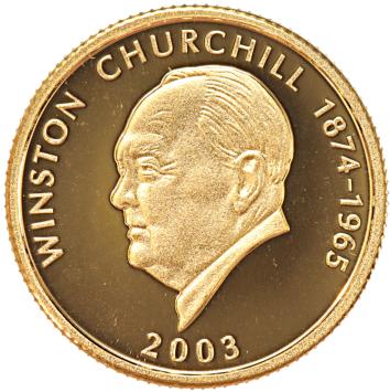 Samoa 10 Tala gold 2003 Winston Churchill proof