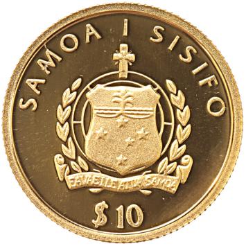 Samoa 10 Tala gold 2003 Winston Churchill proof