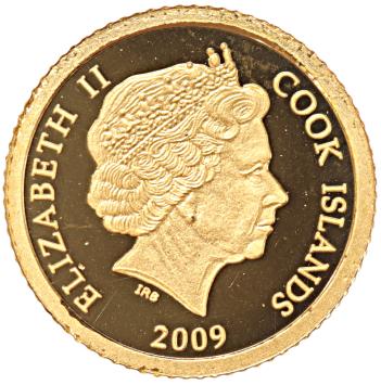 Cook Islands 5 Dollar gold 2009 Man with helmet proof