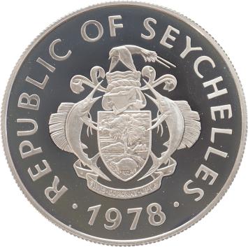 Seychelles 50 Rupees Squirrel fish 1978 silver Proof