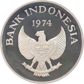 Indonesia 5000 Rupiah orangutan 1974 silver Proof