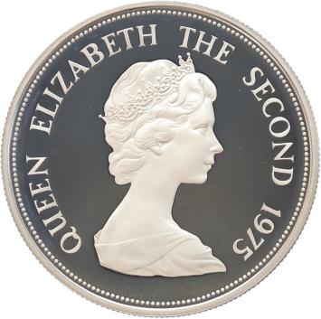 Mauritius 25 Rupees Blue Swallowtail 1975 silver Proof