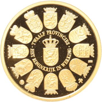 Penning goud Willem-Alexander als Koning. Twaalf provincies het koninkrijk in werking